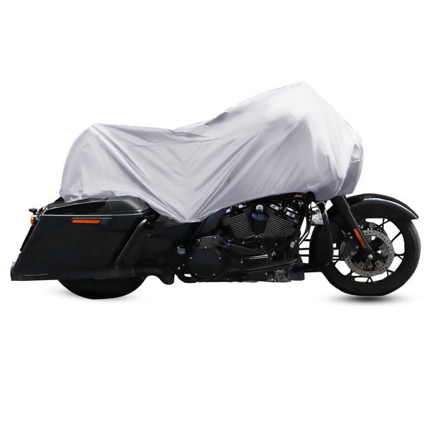 Cubierta Liviana para motocicleta Unique Bargains de poliéster 210T Tono Plateado XL