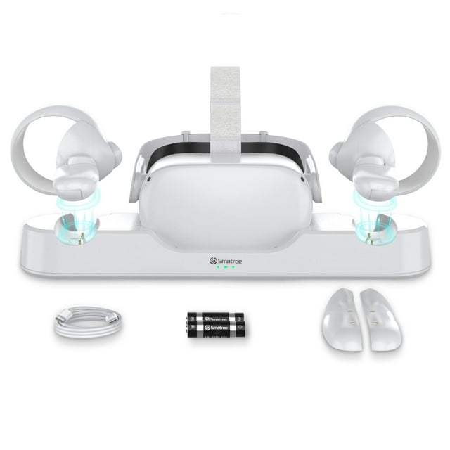 Auriculares de realidad virtual Charging Dock Smatree Quest 2 con 2 baterías