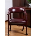 thumbnail image 3 of Boss Office Products Ivy League Faux Leather Executive Mobile Guest Chair in Burgundy, 3 of 8
