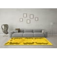 thumbnail image 3 of Ahgly Company Indoor Square Abstract Yellow Modern Area Rugs, 7' Square, 3 of 4