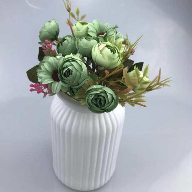 Arreglo de flores de rosas artificiales, ramo de seda para fiestas en la oficina en casa, decoración nupcial y de bodas