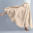 thumbnail image 7 of MIXUE Skirts For Women Summer Solid Color Elastic High Waist A Line Casual Boho Maxi Skirt Sportswear,Beige,S, 7 of 7
