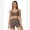 Brown, variant on IBTOM CASTLE Womens Workout Sets Color Block Sports Bra Matching High Waist Shorts 2 Piece Gym Yoga Pilates Outfits Black
