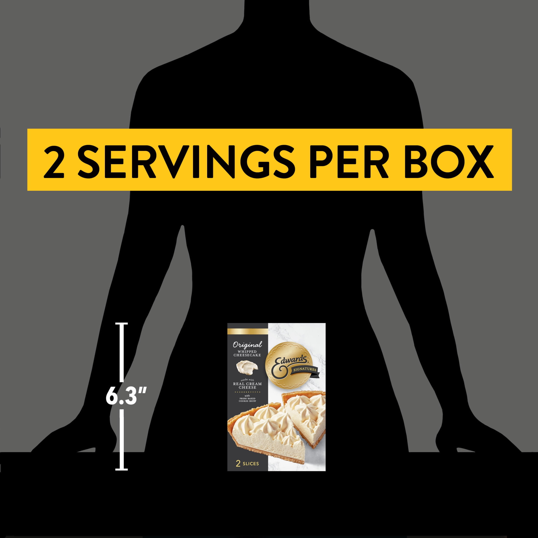 Edwards Singles Desserts Frozen Original Whipped Cheesecake Slices, 5.41 oz 2 Pack