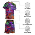 thumbnail image 3 of Boys Geometry Dash Short Sleeve Mesh T-Shirt And Shorts Outfit Set Summer Clothes Set for Kids, 3 of 7
