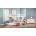 thumbnail image 2 of Woodland Staircase Bunk Bed Full over Full with Full Size Urban Trundle Bed in White, 2 of 4