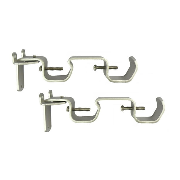 Mainstays DoubleRod Bracket Set, Nickel Walmart Business