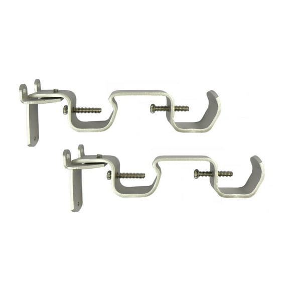 Mainstays 2 Double Rod Converter Brackets, Nickel