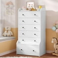 thumbnail image 6 of Afuhokles 6 Drawer Tall Dressers for Bedroom, White Chest of Drawers, Vertical Dressers, 6 of 8
