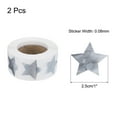thumbnail image 2 of Uxcell 2 rollos de etiquetas autoadhesivas en forma de estrella de vinilo brillante de 1 pulgada de longitud para codificación plateada, 2 of 5