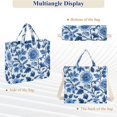 thumbnail image 6 of FORMRS Womens Corduroy Tote Bag Crossbody Shoulder Handbag with Pocket, Blue Floral Pattern, 6 of 7