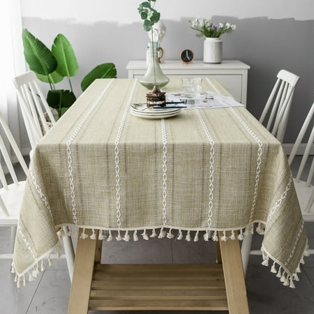 

90*90 cm Square Tablecloth Geometric Style Cotton Linen Table Cloth Dust-Proof Table Cover