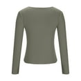 thumbnail image 5 of YUGYXL Womens Thin Lightweight Long Sleeve Tops Fall Crew Neck Comfy Sweatshirts Slim Fit Solid Color Blouse Gray XL, 5 of 6