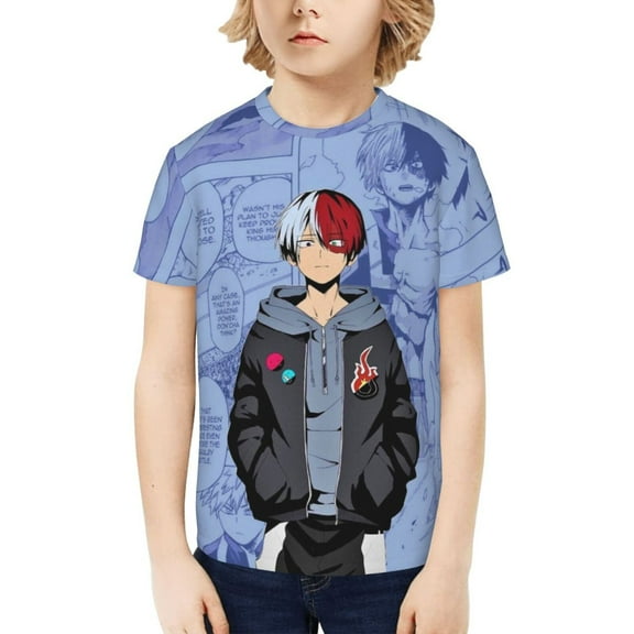 My Hero Academia Shoto Todoroki Kids T-Shirt 3d Printed Graphic T-Shirts Boys And Girls Short Sleeve Shirts For Youth Kids X-Small
