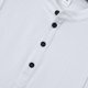 thumbnail image 4 of Camisa de Manga Corta Plisada con Botón de Cuello en V, Mezcla de Algodón de Poliéster Top de Vacaciones de Playa, Suelto para Hombres, 4 of 8