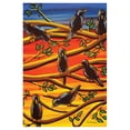 thumbnail image 1 of Toland Home Garden Black Birds 28 x 40 Inch Decorative Colorful Fall Autumn Crow Sunset House Flag, 1 of 1
