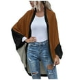 thumbnail image 2 of Idoravan Cardigans for Women Clearance Spring Women Fashion Casual Knitted Sweater Color Contrast Long Sleeve Cardigan Tops, 2 of 6