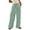 Green, variant on Elastic Waist Wide Leg Pants for Women Fashion Striped Loose Lounge Linen Pants Pockets Drawstring Casual Sweatpant (XL, Gray)
