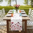 thumbnail image 4 of Watercolor Flowers Table Runner, Spring Pink Ink Floral Botanical Washable Cotton Linen Table Runners 108 Inches Long, Dresser Scarf Runner for Dining/Living Room/Kitchen/Square Tables 13''x108'', 4 of 9