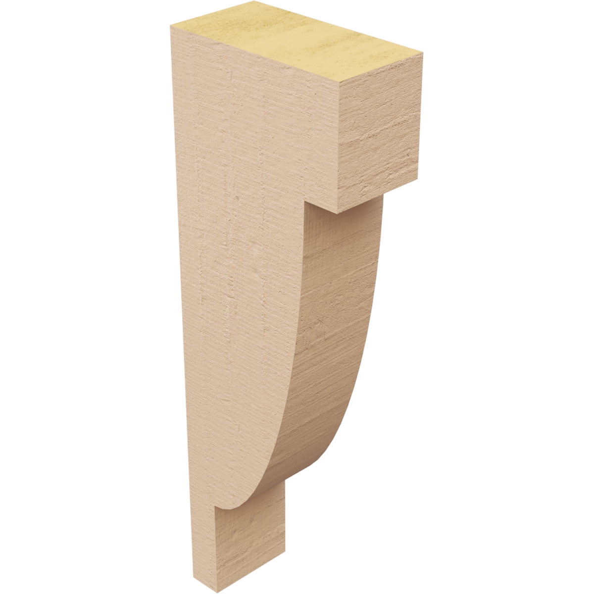 2"W x 4"D x 12"H Thin Alpine Rough Cedar Woodgrain TimberThane Corbel, Primed Tan