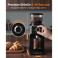 thumbnail image 3 of Aeitto Burr Coffee Grinder, Electric Conical Coffee Bean Grinder With 45 Adjustable Grind Settings For 2-12 Cups, Sliver & Black, 3 of 7