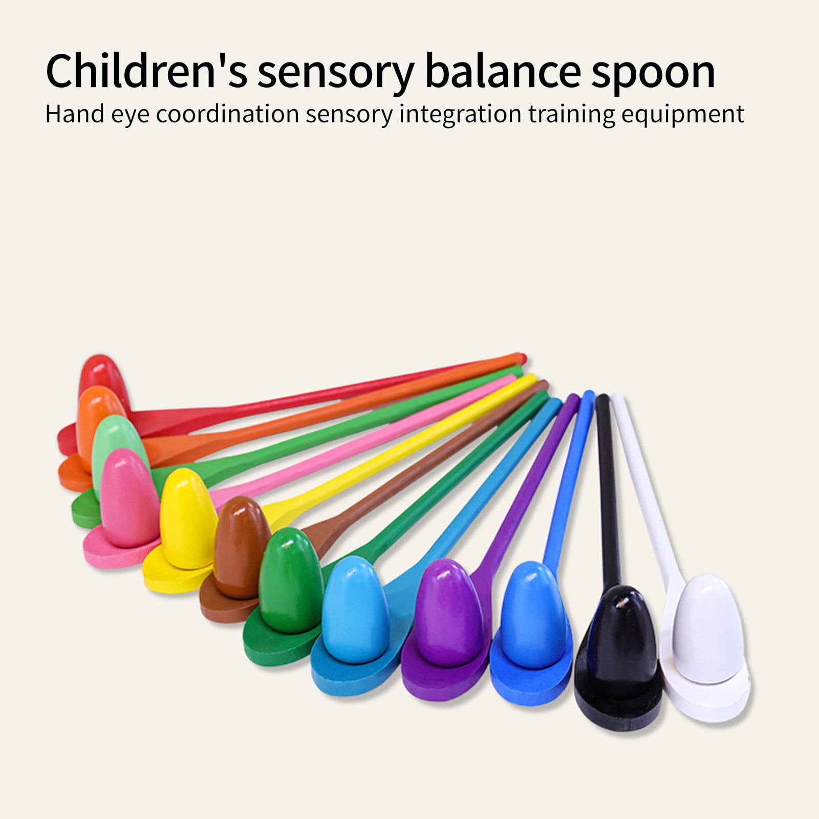 12Pieces Eggs Spoon Race Game Toy for Outdoor Easter Hunting Parties Kids Group Coordination Activity Supply Toy