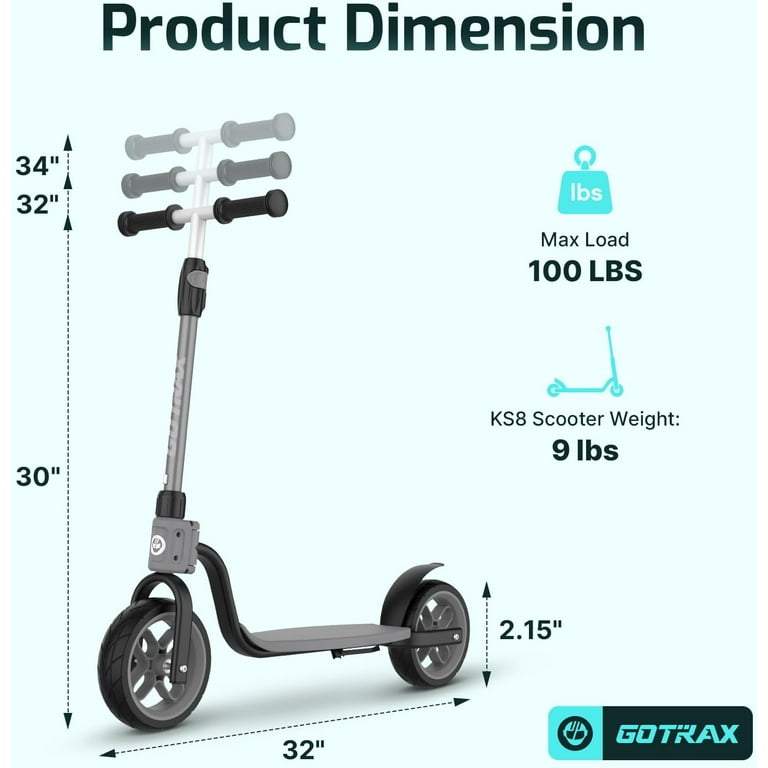 GOTRAX KS8 Kids Kick Scooter for Ages 5+, 8