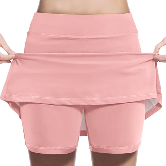 HOMADLES Kids Girls Tennis Skorts High Waisted A-Line Skirt Girls Summer Sports Skirts, Pink 8 T
