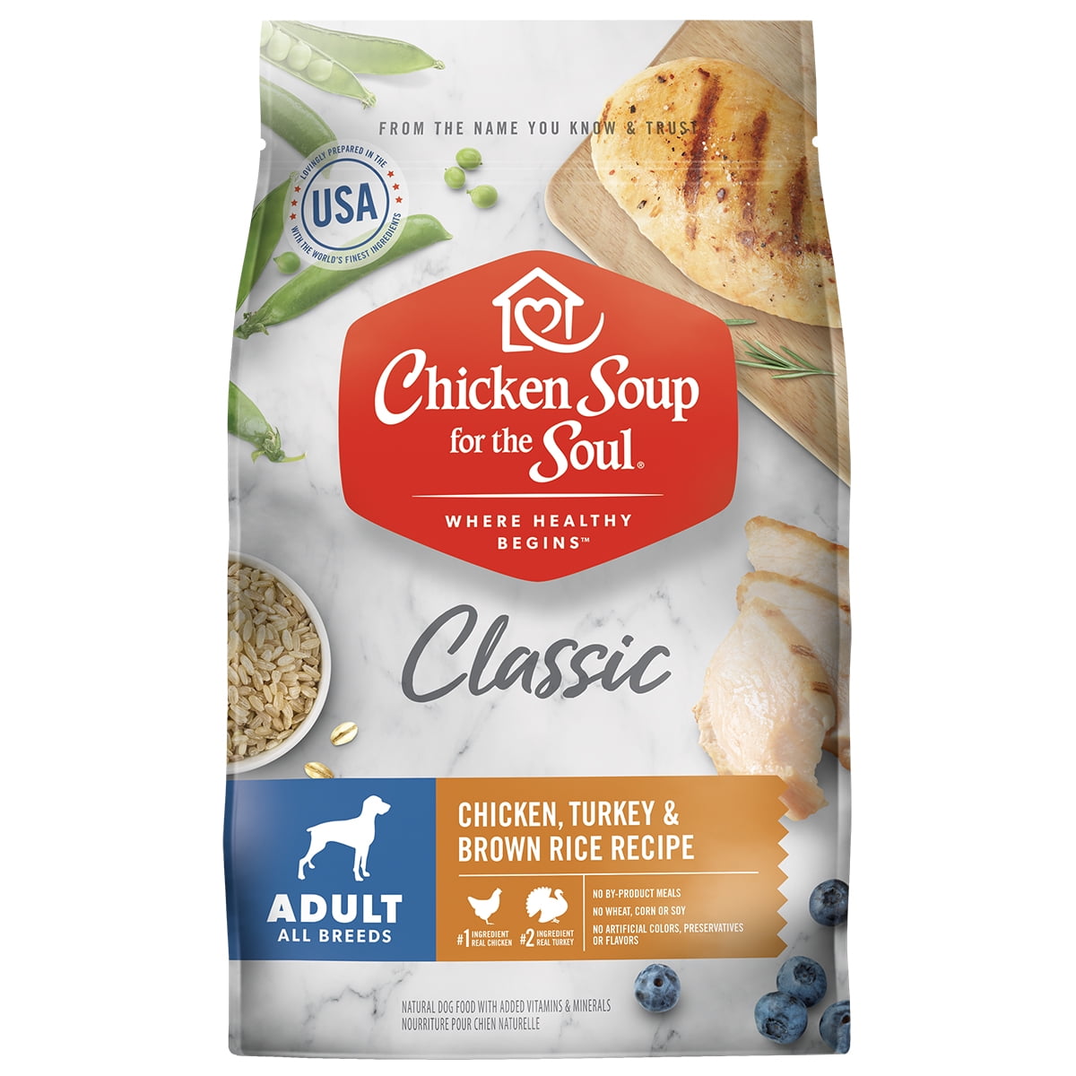 Chicken Soup for the Soul Adult Dog Dry Food Chicken, Turkey & Brown