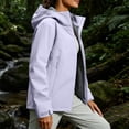 thumbnail image 4 of FRSASU Women's Softshell Hooded Jacket Full Zip Water Resistant Windproof Lightweight Outdoor Coat with Pockets Purple, 4 of 9
