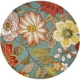 thumbnail image 3 of Nourison Fantasy Floral Aqua 5'6" x ROUND Area Rug, (6 Round), 3 of 9