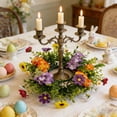 thumbnail image 4 of SLYNSHome Artificial Flowered Wreath Spring Summer Mini Floral Wedding Candle Holder Kitchen Cabinet Swags Wreath for Wedding, 4 of 7