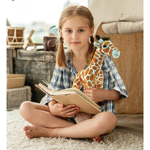 DolliBu Plush Giraffe Stuffed Animal - Soft Huggable Wild Giraffe, Adorable Playtime Plush Toy, Cute Safari Zoo Animals Cuddle Gift, Super Soft Plush Doll Animal Toy for Kids & Adults - 12.5 Inch