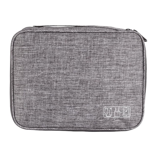 Yuarrent Estuche de almacenamiento Organizador de cables Bolsa de cargador Accesorios de viaje Gran capacidad Conveniente Bolsas de mano Almacenamiento y organización del hogar Gris oscuro 5 pulgadas