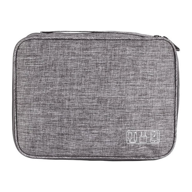 Yuarrent Estuche de almacenamiento Organizador de cables Bolsa de cargador Accesorios de viaje Gran capacidad Conveniente Bolsas de mano Almacenamiento y organización del hogar Gris oscuro 5 pulgadas