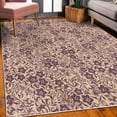 thumbnail image 3 of Botanic Decorative Rug, Floral Pattern Spring Season Blossoms Branches Leaf Beauty Field Design, Quality Carpet for Bedroom Dorm and Living Room, 6 Sizes, Plum Beige, by Ambesonne, 3 of 4