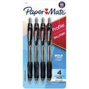 Paper Mate Profile Retractable Ballpoint Pens, 1.4mm Bold Point, Black, 4 Count