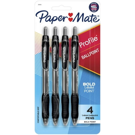 Paper Mate Profile Retractable Ballpoint Pens Bold Point Black Ink 615723