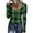 Dark Green#002, variant on Stichou Fall Shirts for Women Henley Plaid Slim Fit Long Sleeve Comfy Tops Loose Fit Button Blouse Fashion Outfits Pink 2XL