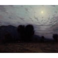 thumbnail image 2 of Birge Harrison 17x15 Gold Ornate Wood Frame and Double Matted Museum Art Print Titled - Moonlit Landscape, 2 of 4