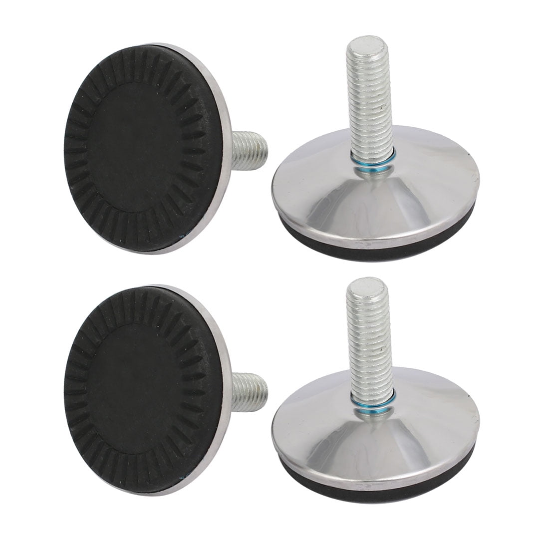 4pcs M10x30mm Thread 50mm Nonslip Base Stainless Steel Adjustable