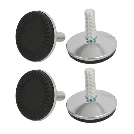 4pcs M10x30mm Thread 50mm Nonslip Base Stainless Steel Adjustable Leveling Foot
