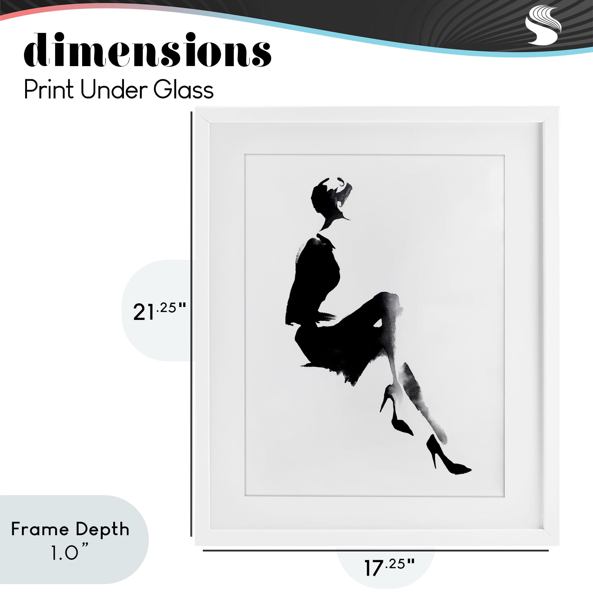 Stupell Industries Chic Silhouette Noir White Framed Print Under Glass, design by Svetlana Aleynikova
