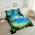 thumbnail image 4 of Erosebridal Palm Tree Bedding King Comforter Set,Ocean Beach Bedding Sets King with Comforter,Botanical Decoration,Reversible,Super Cozy,3 Pieces, 4 of 8