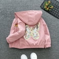 thumbnail image 6 of GYRATEDREAM Toddler Baby Girls Lightweight Hooded Jacket Outwear Kids Butterfly Print Zipper Outdoor Windbreaker Children Spring Fall Trench Coat for 13 Months-8 Years, 6 of 7