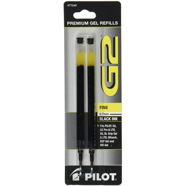 2 Pack Pilot G2 Gel Ink Pen Refills, Fine Point, Black 2 ea Walmart