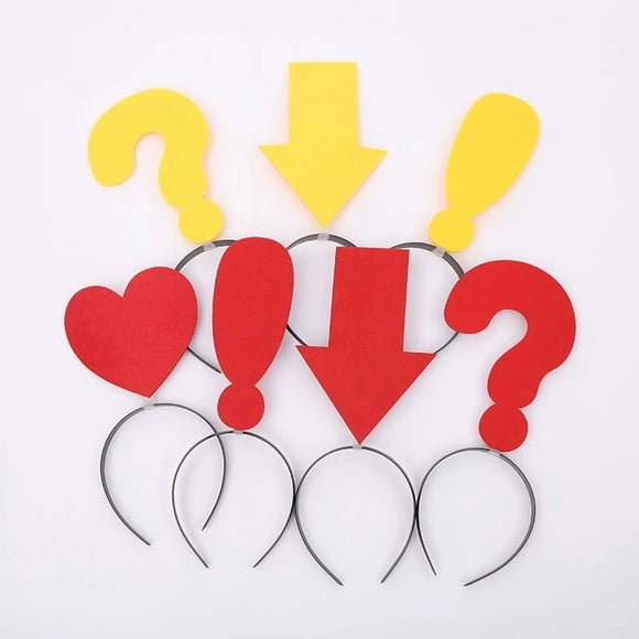 CIMAXIC Party 6PCS Symbol Headbands: Women and Kids Funny Question and Exclamation Mark Party Accessories for Halloween Cosplay Valentine's Day and Family Gatherings,12.8"X5.51"X0.79"