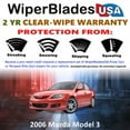 thumbnail image 2 of 2006 Mazda Model 3 Beam Wiper Blades Wipers w/2yr Warranty (Set of 2) (WiperBladesUSA), 2 of 5