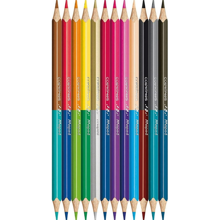 Maped Color'Peps Triangular Duo Tip Colored Pencils, Assorted Colors, Pack  of 12 