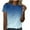 Dark Blue, variant on Gradient Print Crew Neck T-Shirts Women's Summer Short Sleeve Fashion Tops Yellow